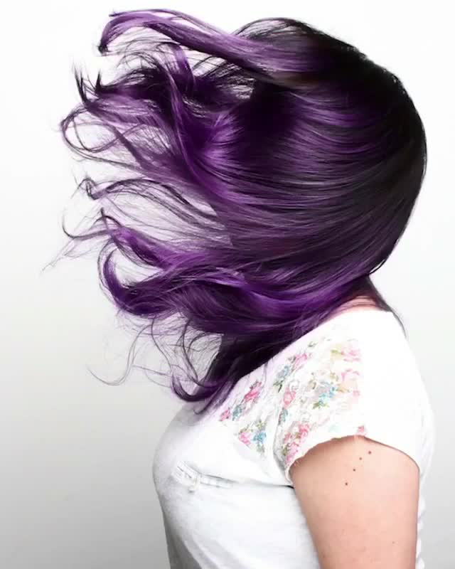奶紫色发型图片