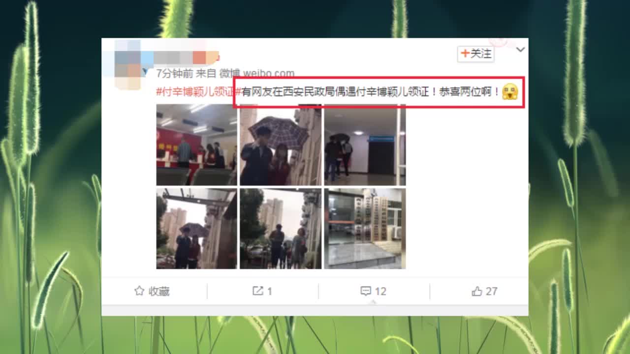 付辛博颖儿领证，颖儿穿平底鞋疑似怀孕