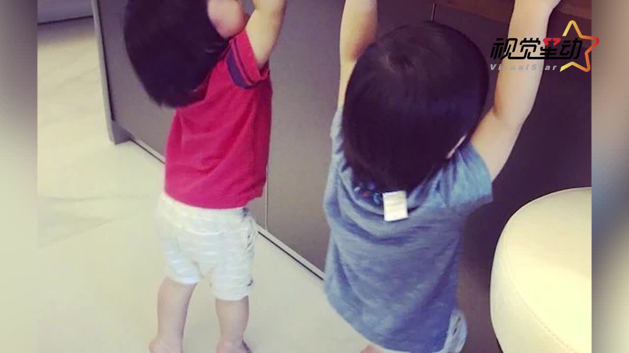 林志颖晒双胞胎儿子健身照 小手紧抓双脚离地Q炸