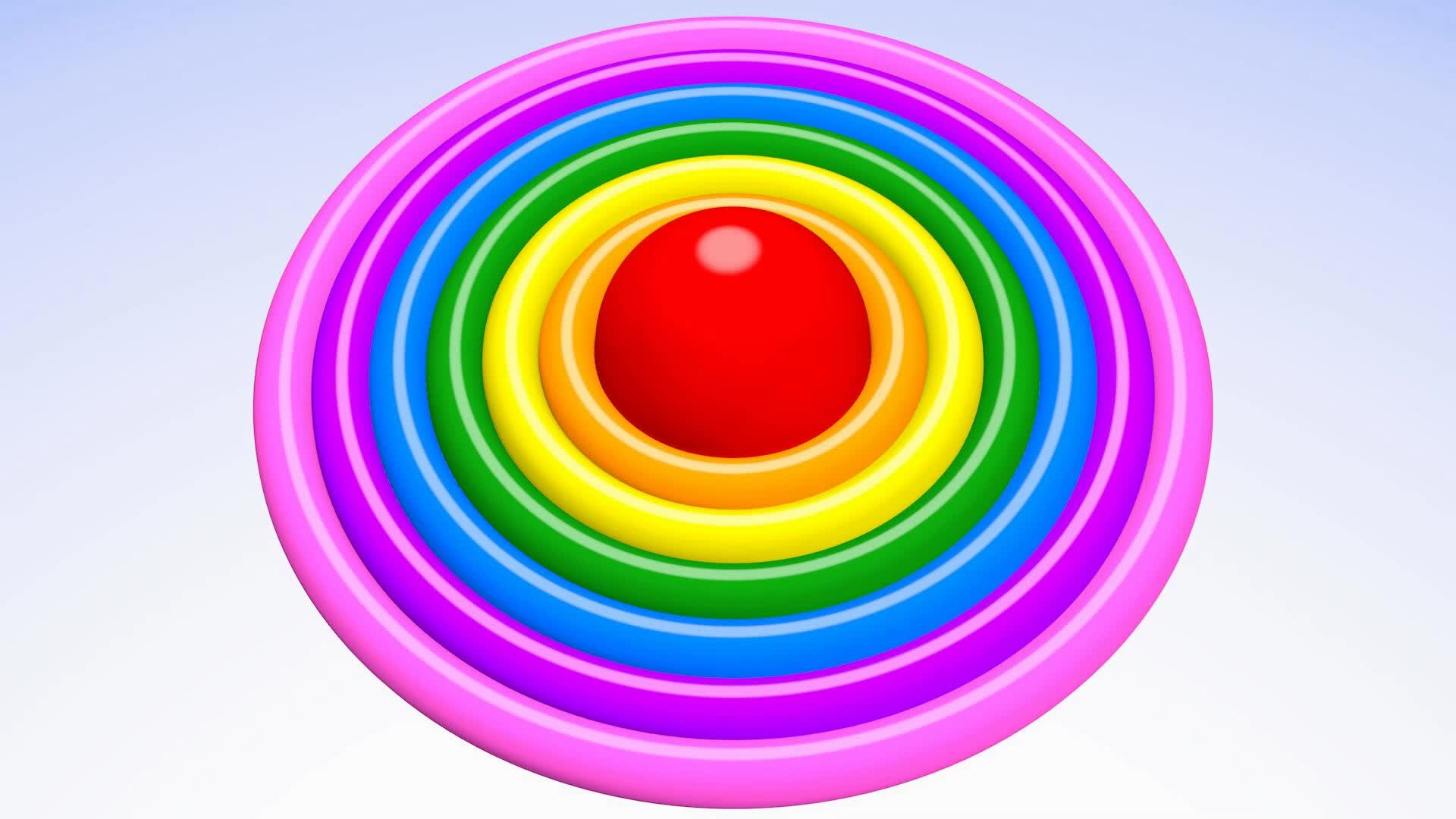 学习色彩:彩虹圆环儿童卡通动画